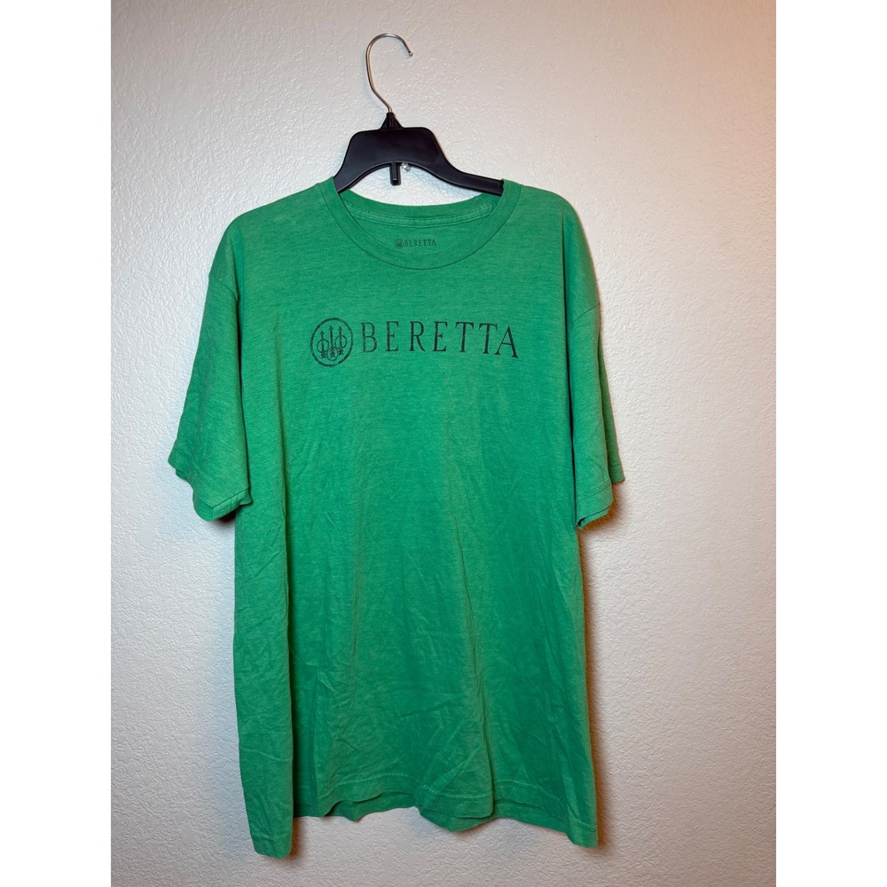 Beretta Graphic T-Shirt Mens XL Green Heathered Logo Short Sleeve Tee